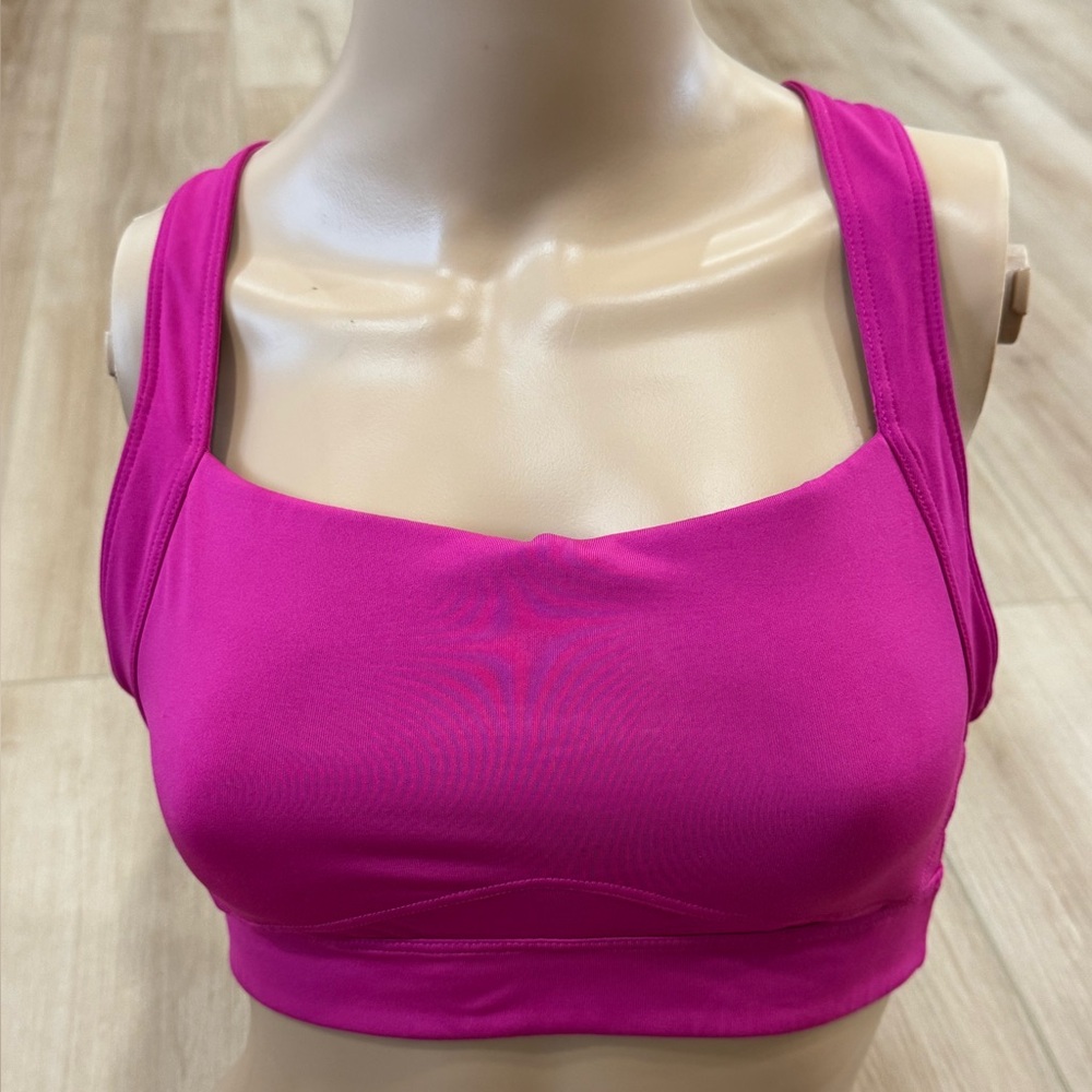 Old Navy Active Pink Sports Bra M Medium Support Go-Dry Criss Cross Back